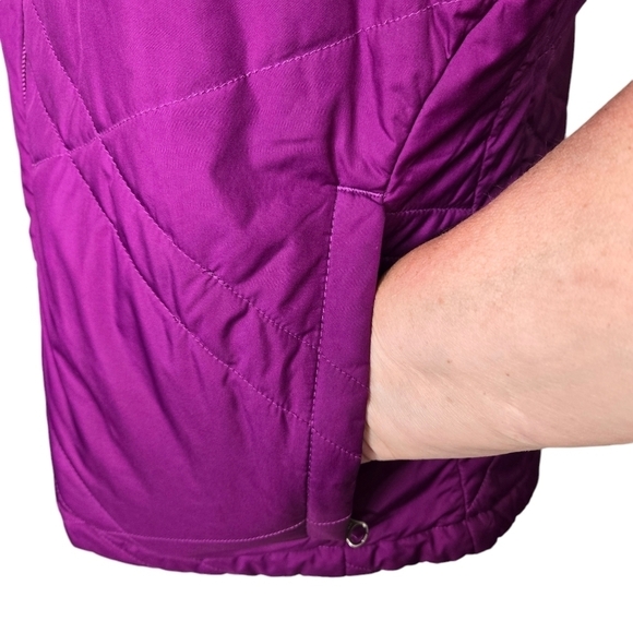 Columbia Women's Purple Quilted Full Zip  Vest Size M, Zip Side Pockets - Picture 5 of 10